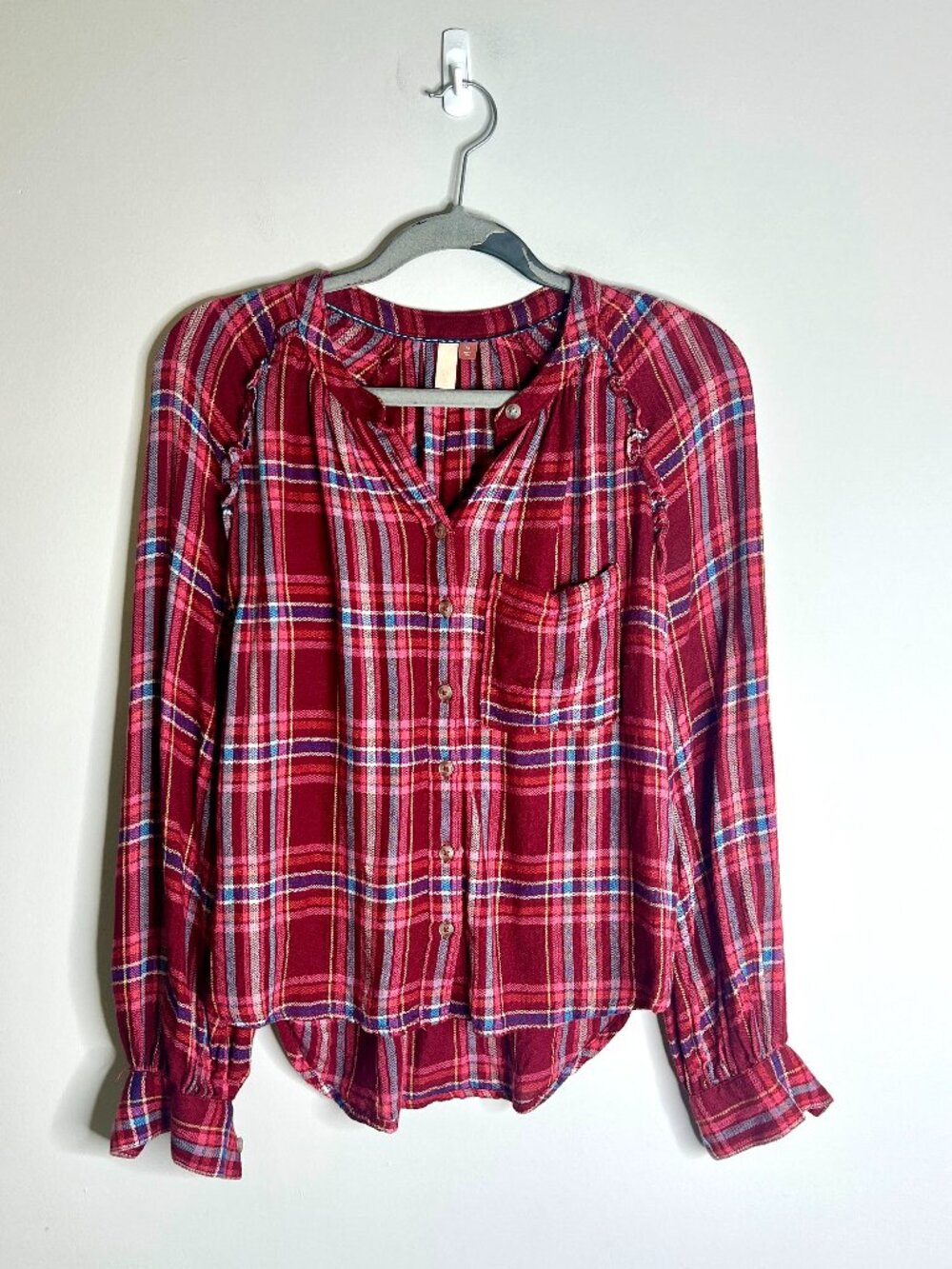 Anthropologie Pilcro Breezy Button Down Plaid Flannel Fall Transition Cozy XS